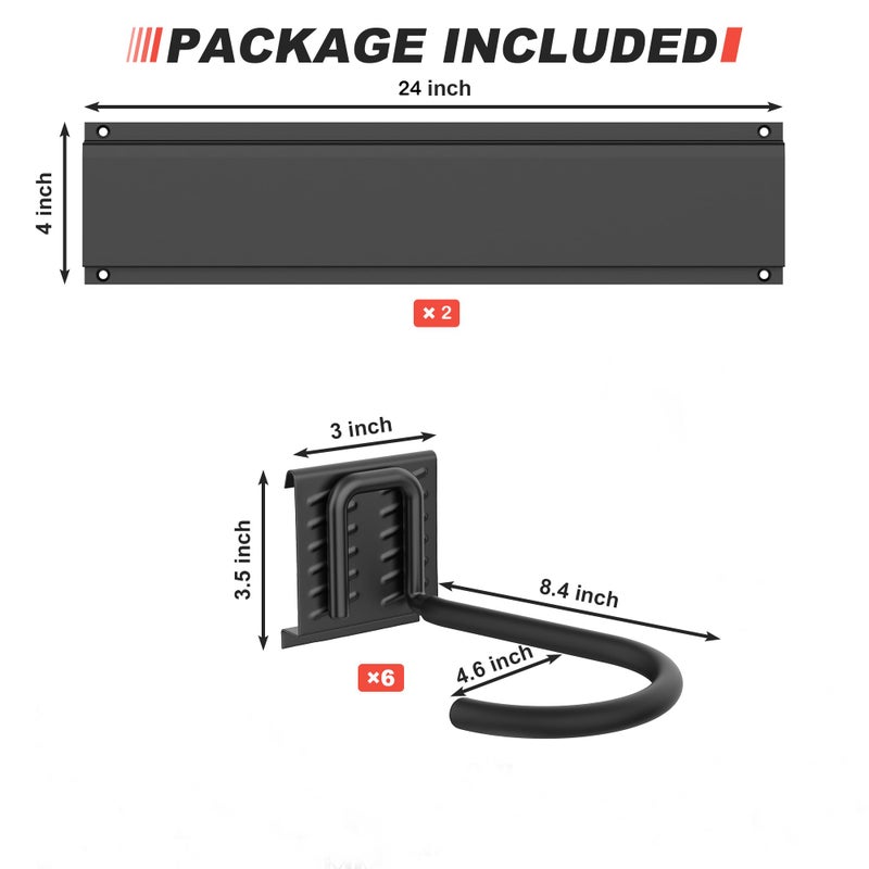 Ultrawall Stainless Steel Bike Storage Rack,6 Bike Storage Hanger Wall Mount for Home & Garage Holds Up to 300lbs, Black - Image 3